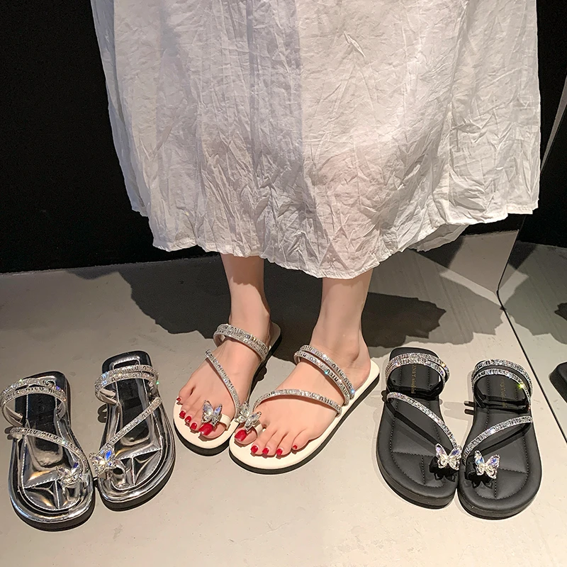 

Summer Elegant Round Toe Sexy Clip Toe Casual Flat Slippers Fashionable Best Selling New Comfortable Low Heeled Women's Shoes