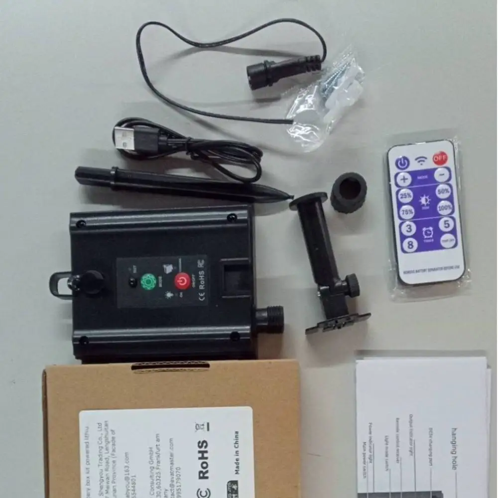 Solar Battery Box Kit Pack with Remote Control LED Light String Control Box for 3.7V LED String Strip Lamp DC Charging