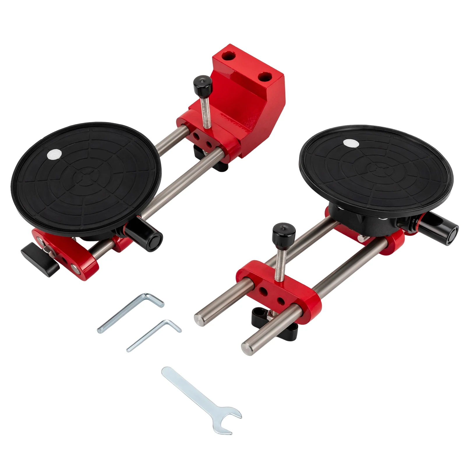 Suction Cups for Glass, Right-Angle Seam Setter with Adjustable Knobs, 6.5-Inch Rubber Cups