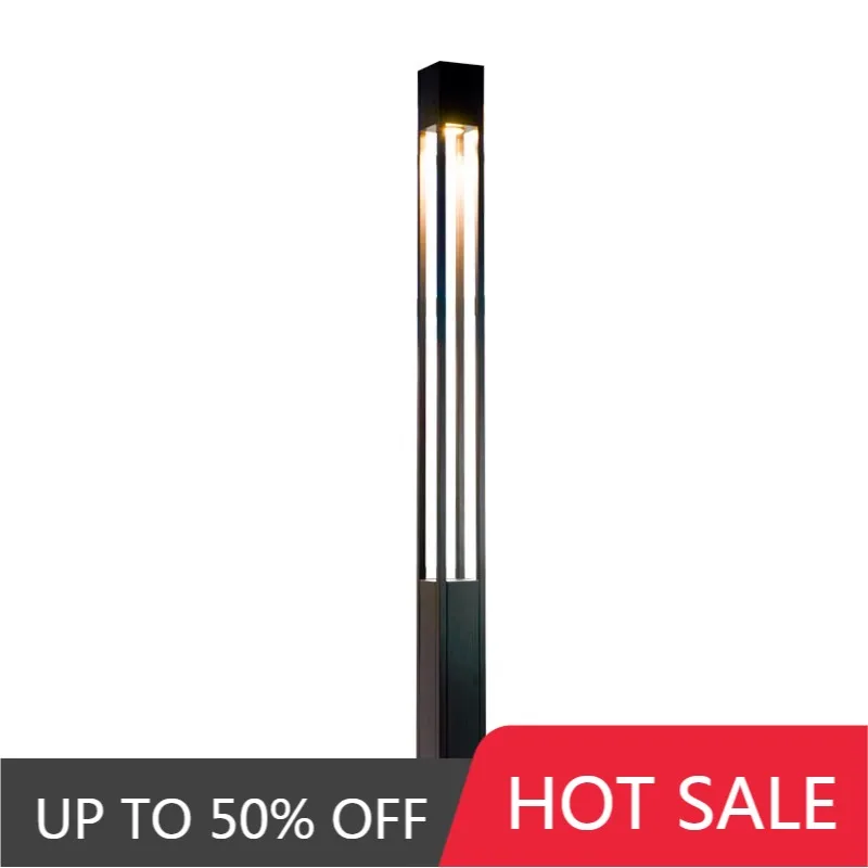 Modern Square LED Bollard Light Aluminum Profile Construction IP65 Rated For Community Park Pathway Project