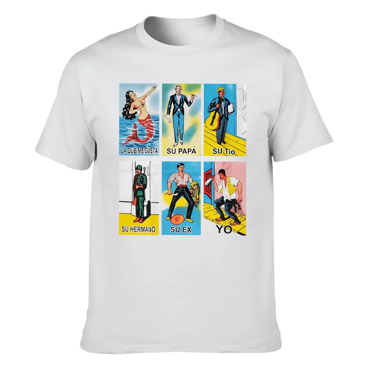 6 Prints Loteria T-Shirts Mexican Lottery Men\'s Sizes Uni-Sex Style