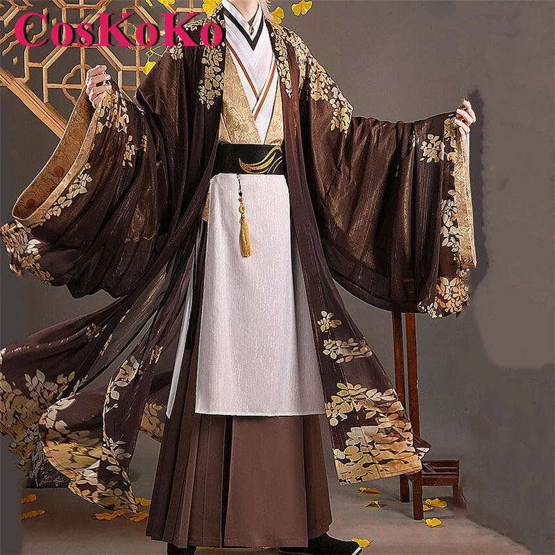 CosKoKo Zhongli Cosplay Anime Game Genshin Impact Costume Snuff Shadow Fashion Printed Uniforms Halloween Role Play Clothing New