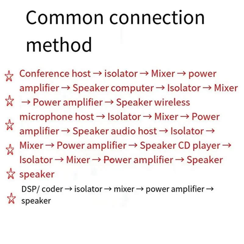 AED6-Audio Cable Isolator Noise Ground Loop Audio Isolator XLR Eliminates, Female To Male