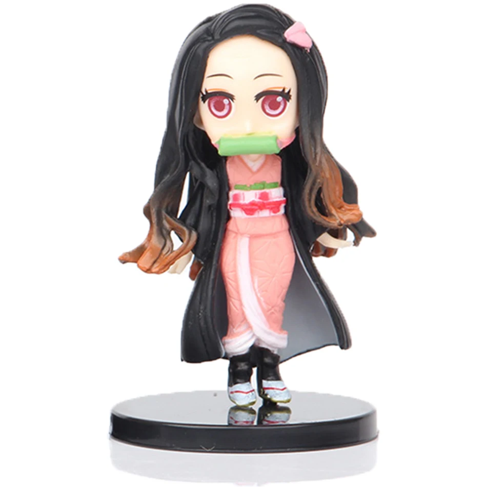 6 peças/set anime diabo assassino boneca kimetsu não yaiba boneca q-versão tanjiro tanjiro nezuki izumi no tsubasa boneca brinquedo 7cm