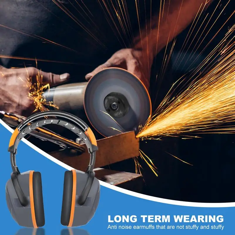 

Noise Reduction Earmuffs Hearing Protection Headphones Reusable Quiet Safe Protector For Truck Industrial Work Construction Site