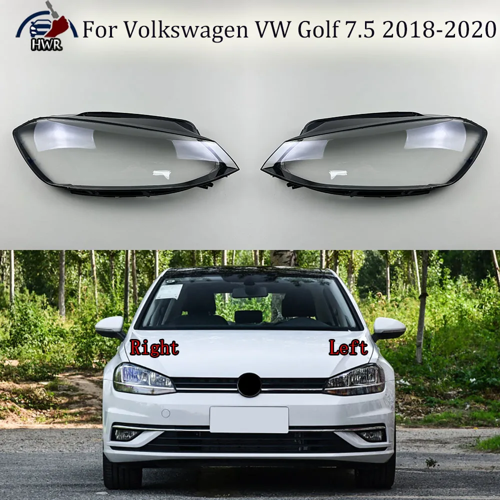 

Front Headlight Cover Shade Lampshade Lens Headlamp Shell Plexiglass For Volkswagen VW Golf 7.5 MK7.5 GTI GTR 2018 2019 2020