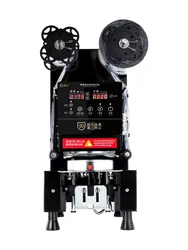 Máquina de sellado de vasos de acero inoxidable, sellador de vasos de plástico de 120MM de gran calibre, comercial, totalmente automático, 110V y 220V