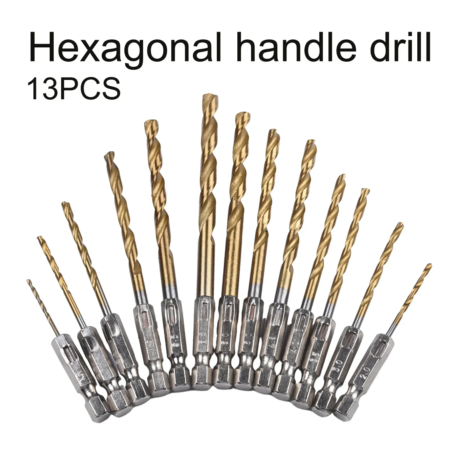 

13PCS 1.5mm-6.5mm Drill Bit Set Coated High Speed Steel Hex Shank Hole Opener For Wood Plastic Aluminum Drilling Tool