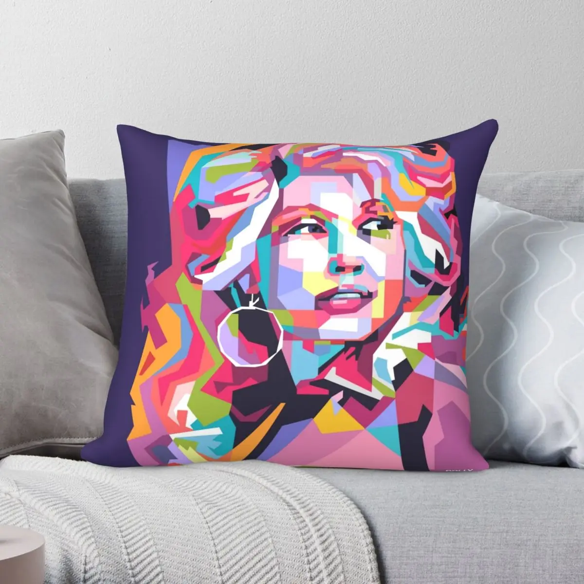 Abstract Dolly Parton In WPAP Pillowcase Polyester Linen Velvet Creative Zip Decor Pillow Case Sofa Seater Cushion Cover