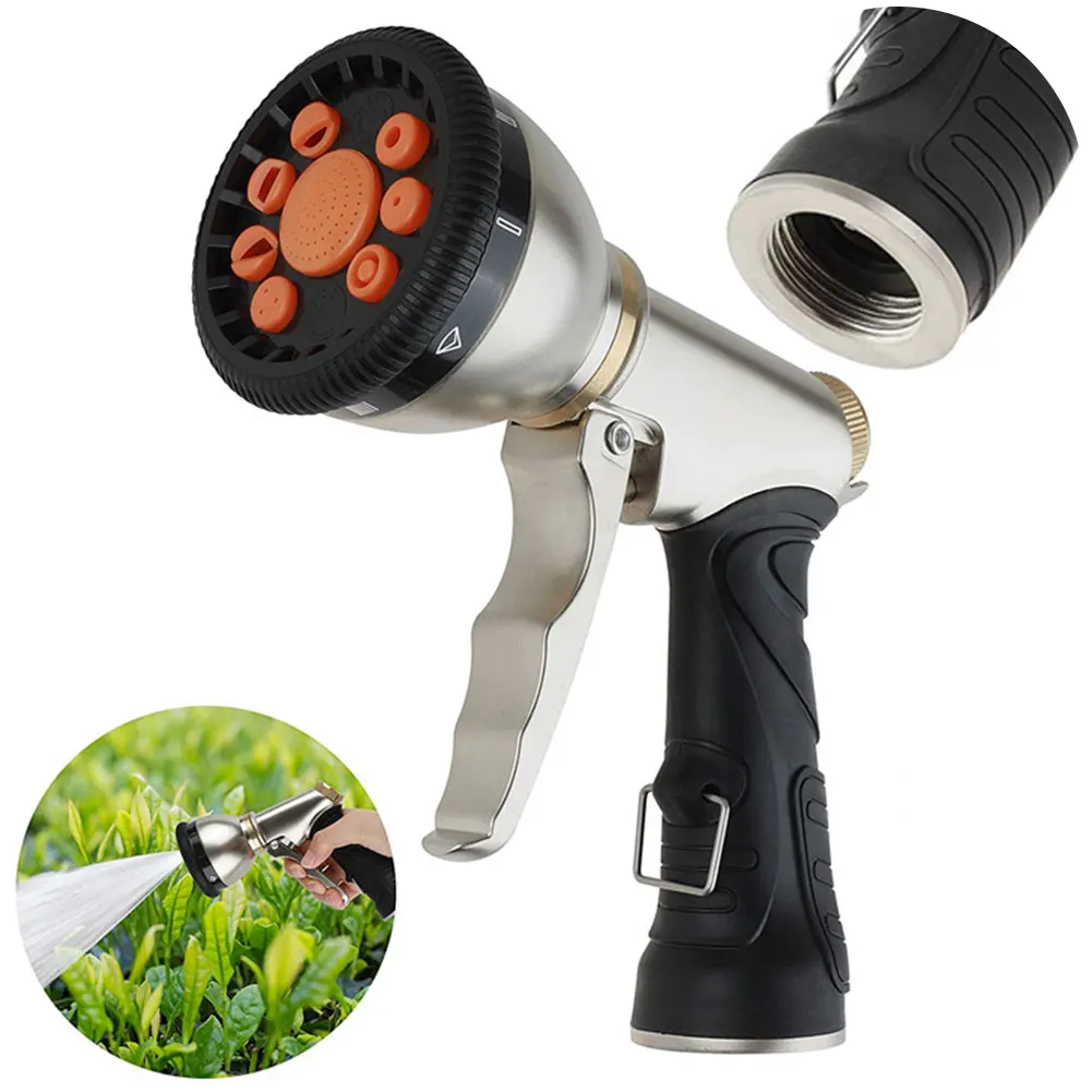 

Hose Water Spray Gun Adjustable Car Wash Hose Garden Spray Portable High Pressure Gun Sprinkler Nozzle 9 Adjust Modes Water Jet