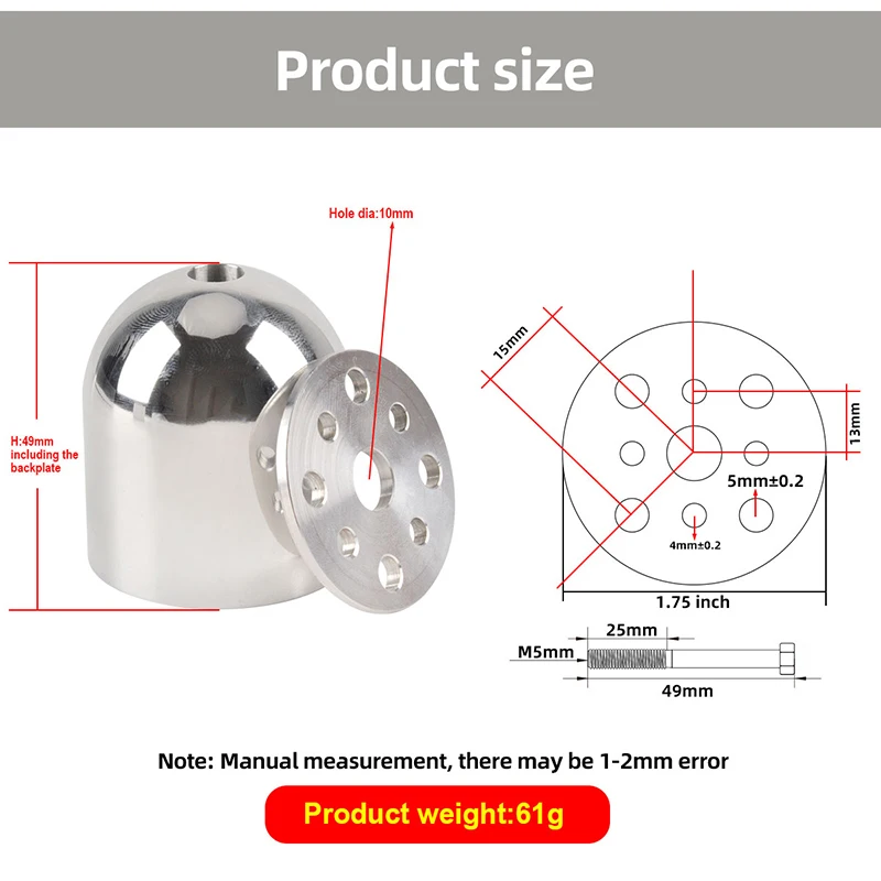 ZY 1.75inch/44.5mm Scale Drilled Aluminum Spinner for DLE30/55 MLD35/70 DA50 for RC Model