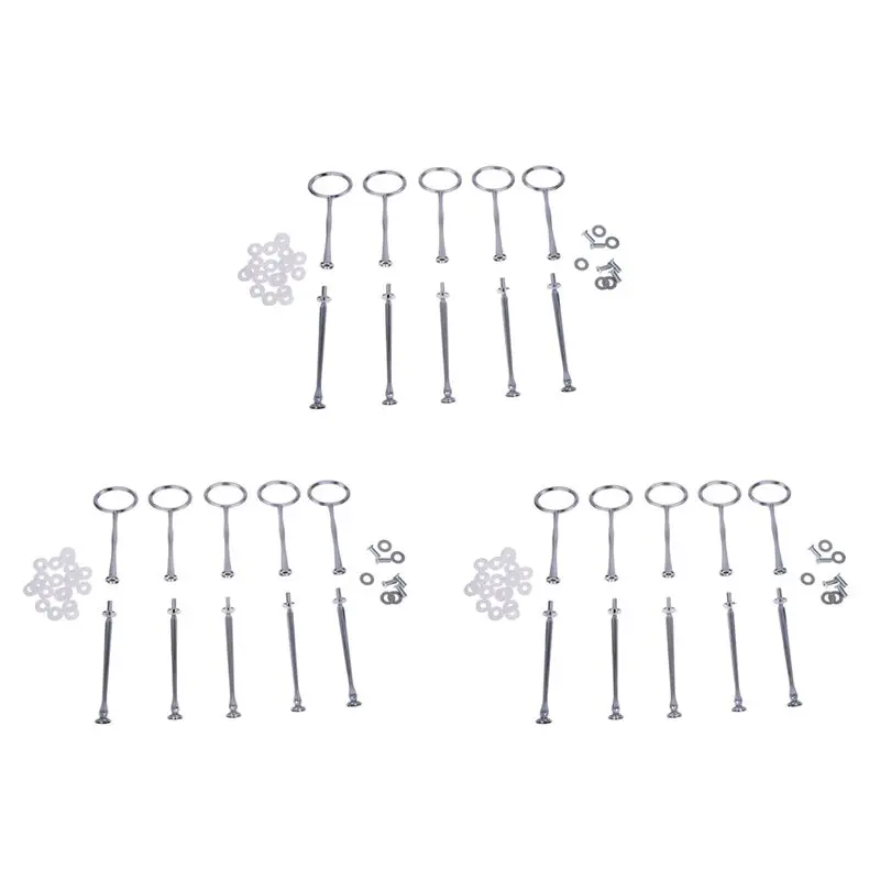 

MAKE-15 Свадебная металлическая 2-уровневая подставка для торта, центральная ручка, стержни, комплект фитингов