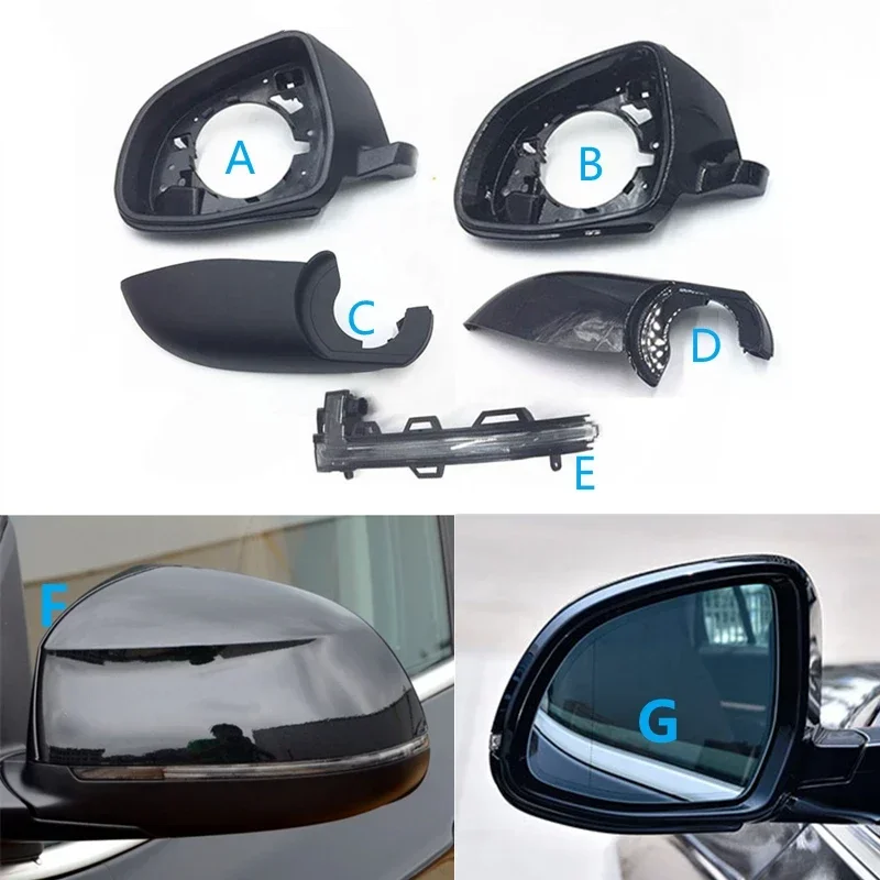 

Rearview Mirror Cover Frame Lower Cap Lid Side Glass Lens Turn Signal Light For BMW X3 F25 X4 F26 X5 F15 X6 F16 2014-2018