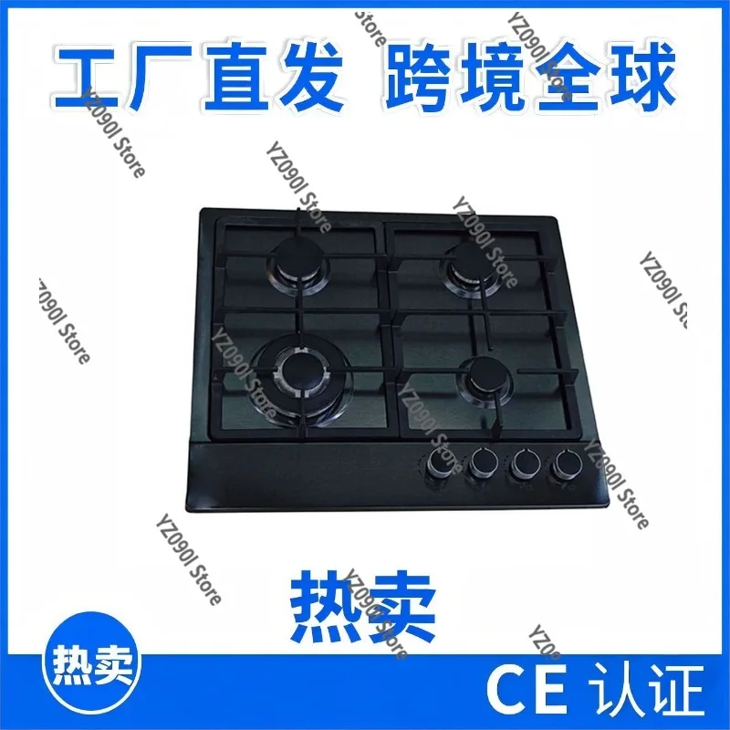4-eye Stainless Steel Gas Cooktop Embedded Dual Fuel Stove for Home Kitchen Use