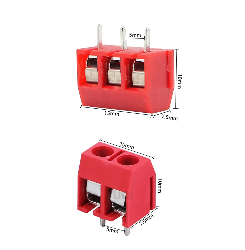72/135/pcs / box KF301- 2P/3p screw 5.0mm terminal block 2 Pin 3 Pin Spliceable pcb terminal block Connector
