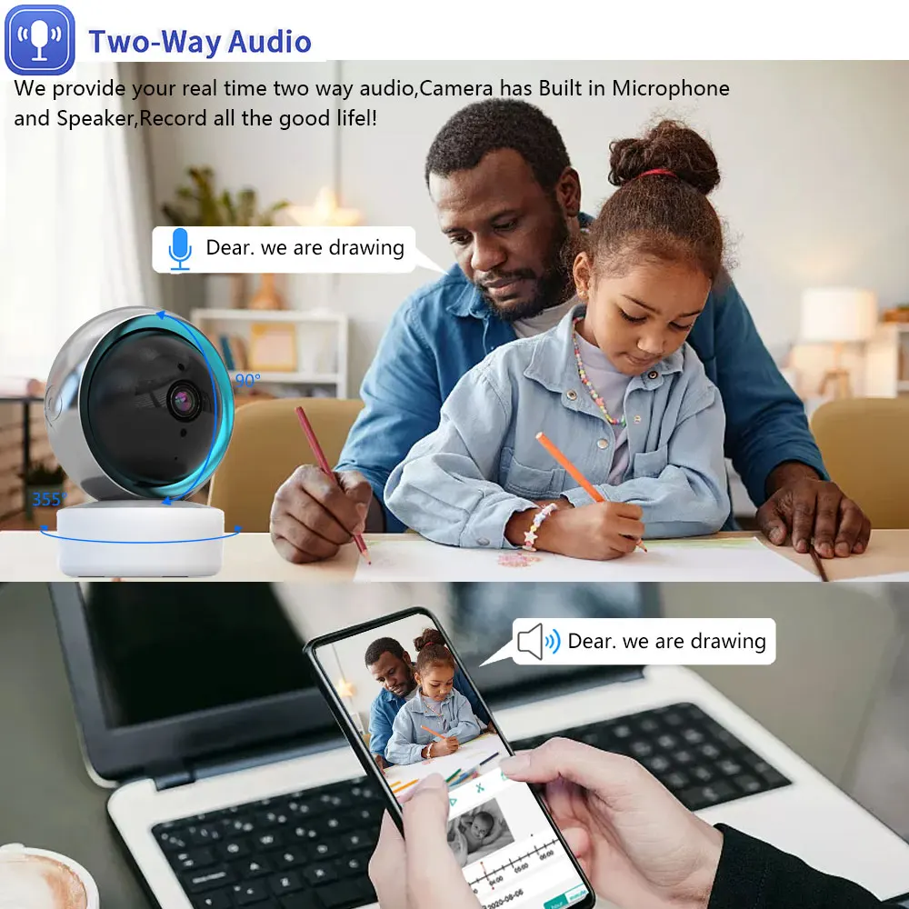 Tuya Smart Life 3MP Webcam Smart Mini Audio Auto Tracking Indoor Baby Monitor Private Mode Security CCTV WiFi PTZ Home IP Camera