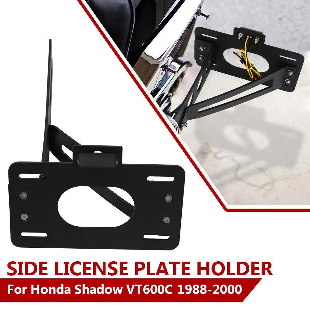 Motocicleta para honda shadow vt 600 c 1988-2000 eliminador de fender lateral montagem lateral suporte da placa de licença suporte da placa de licença lateral