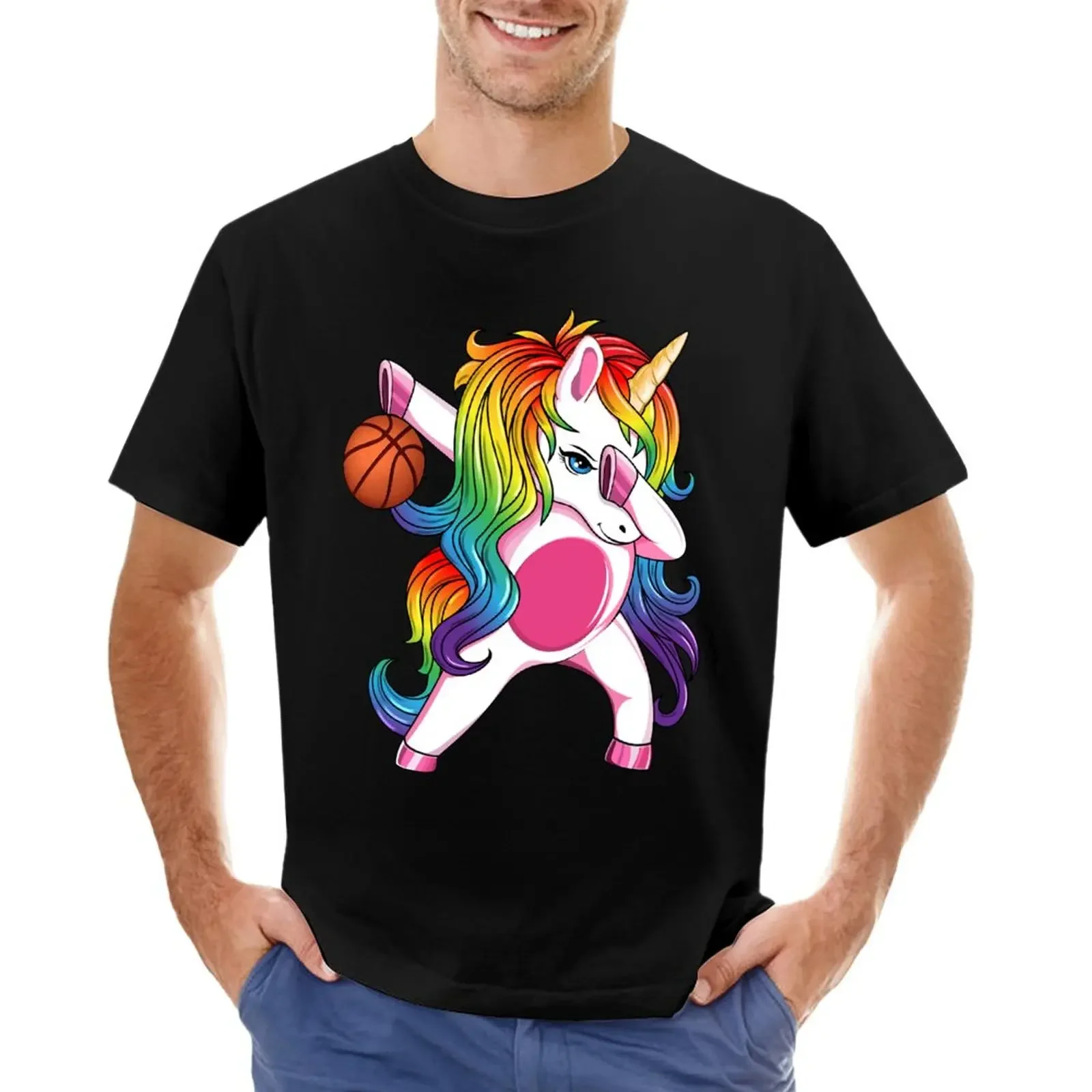 Basketball Ball Unicorn Dabbing T-Shirt sublime summer tops mens t shirts pack