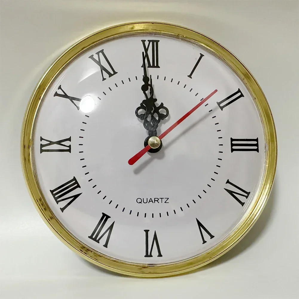 130MM Quartz Round Clock Insert Movement Roman Numeral Replace Gold Silver Craft Bedside Watch Desk Decoration Table DIY Parts