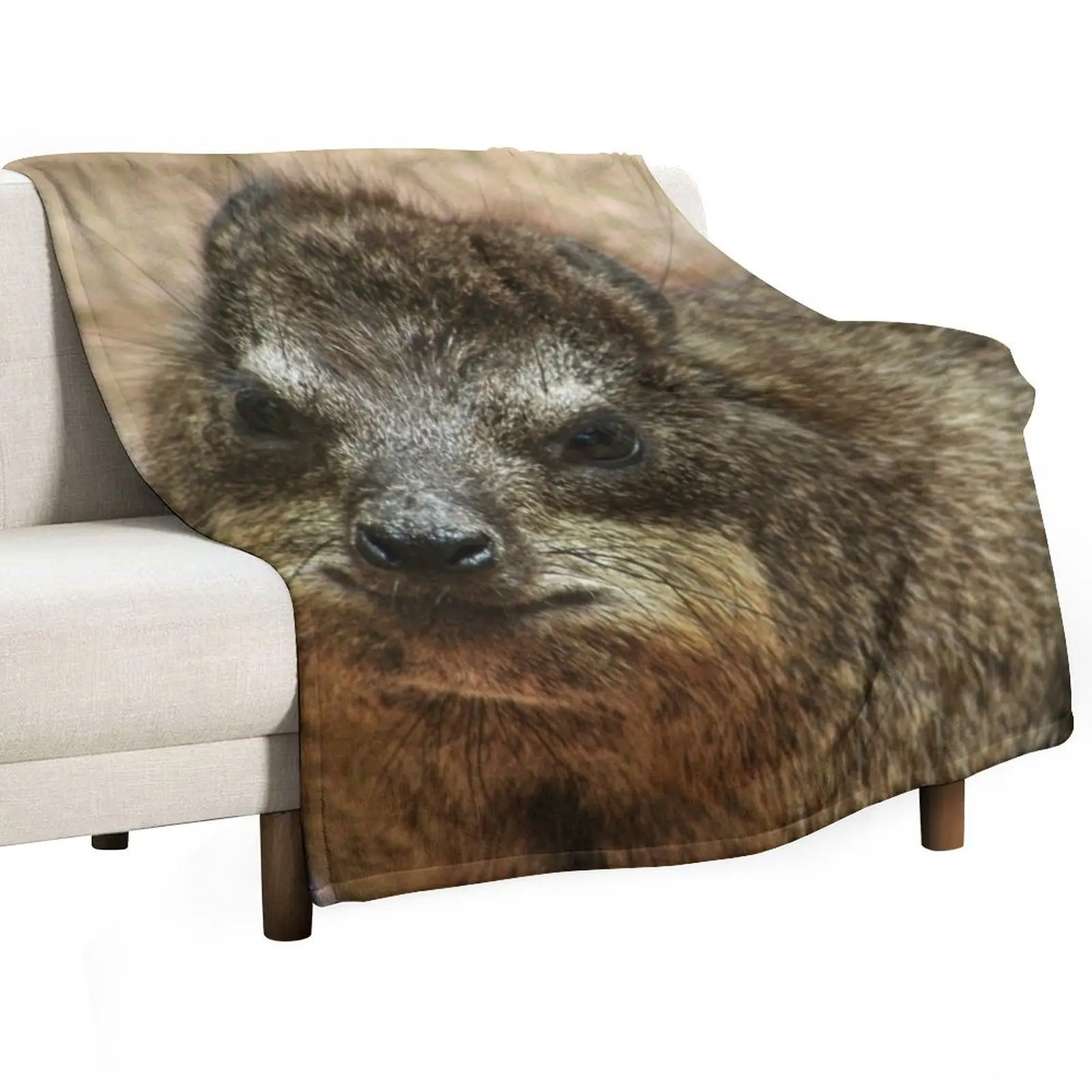 Close up of rock hyrax Throw Blanket valentine gift ideas Loose Hair funny gift Luxury Thicken Bed Fashionable Blankets
