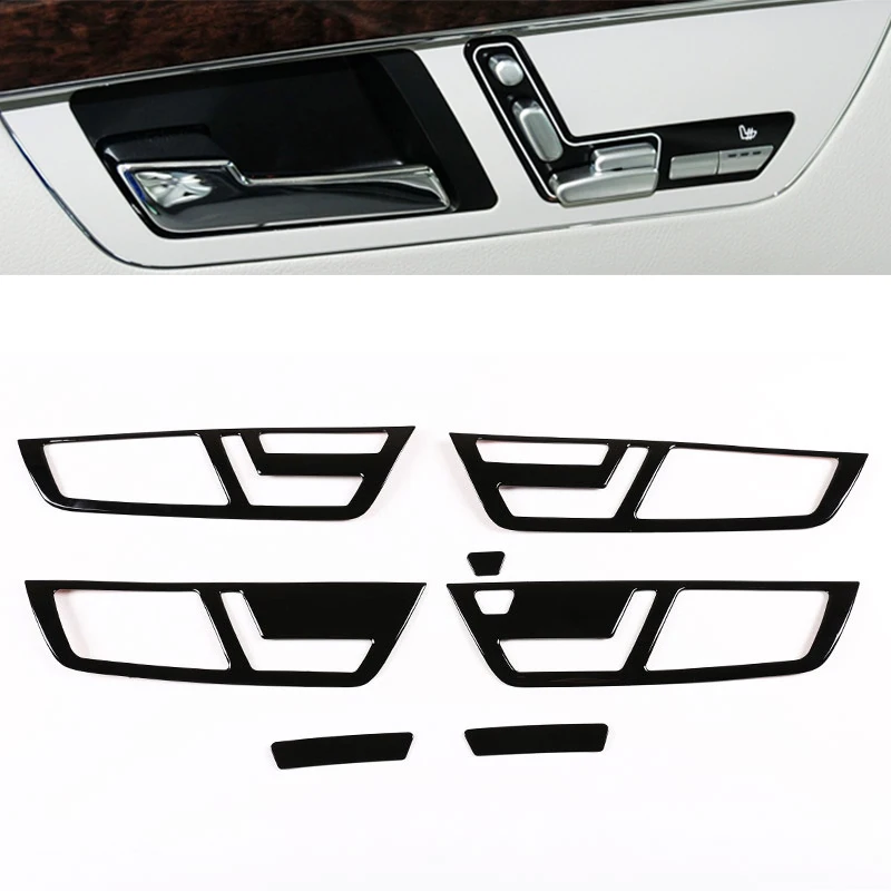 

For Mercedes Benz S Class W221 2008 2009 2010 2011 2012 ABS Glossy Black Interior Door Handle Bowl Cover Protective Trim