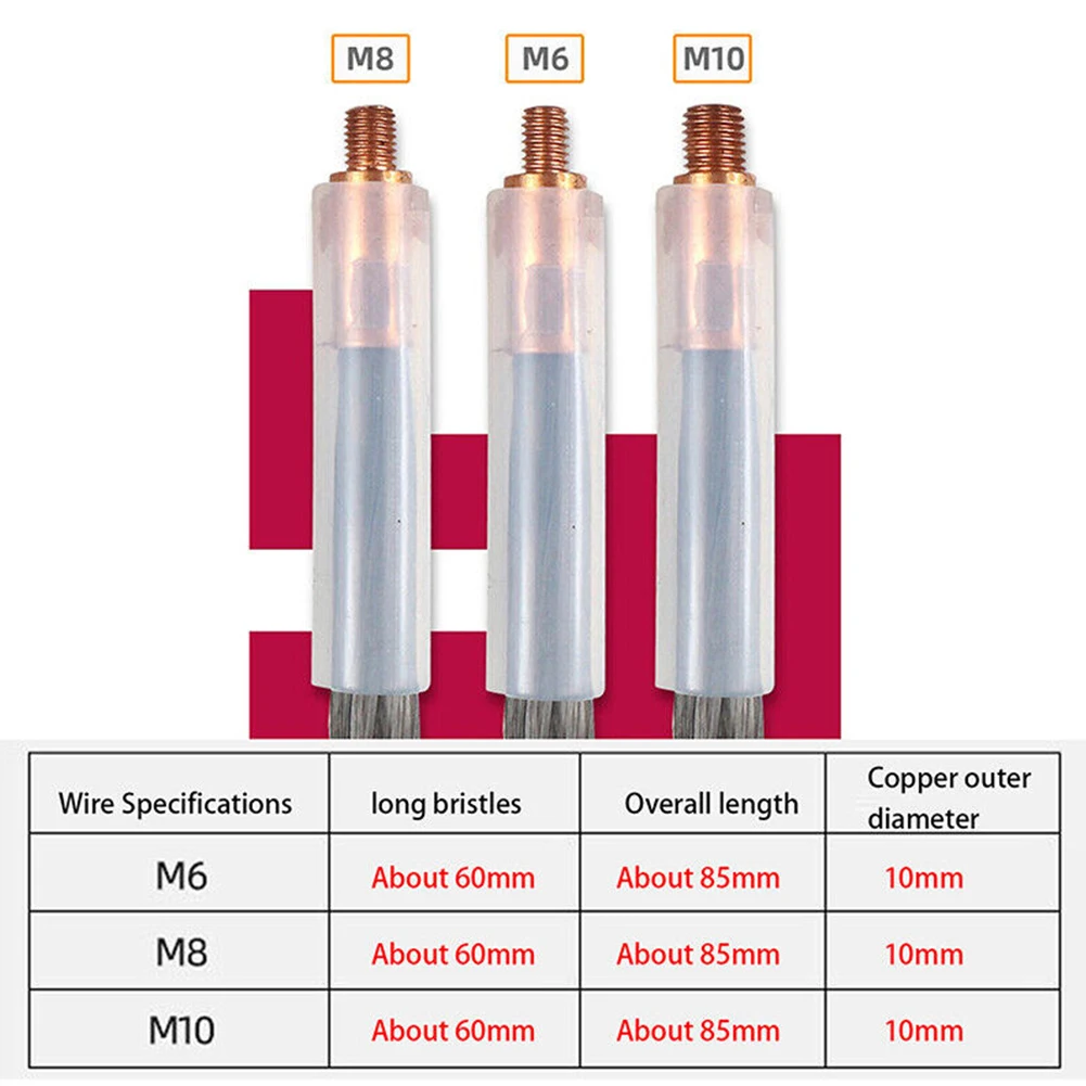 1 pz decapaggio parrucca TIG MIG MAG Brush M6 M8 M10 copertura resistente in fibra di carbonio pulizia accessori per strumenti di saldatura