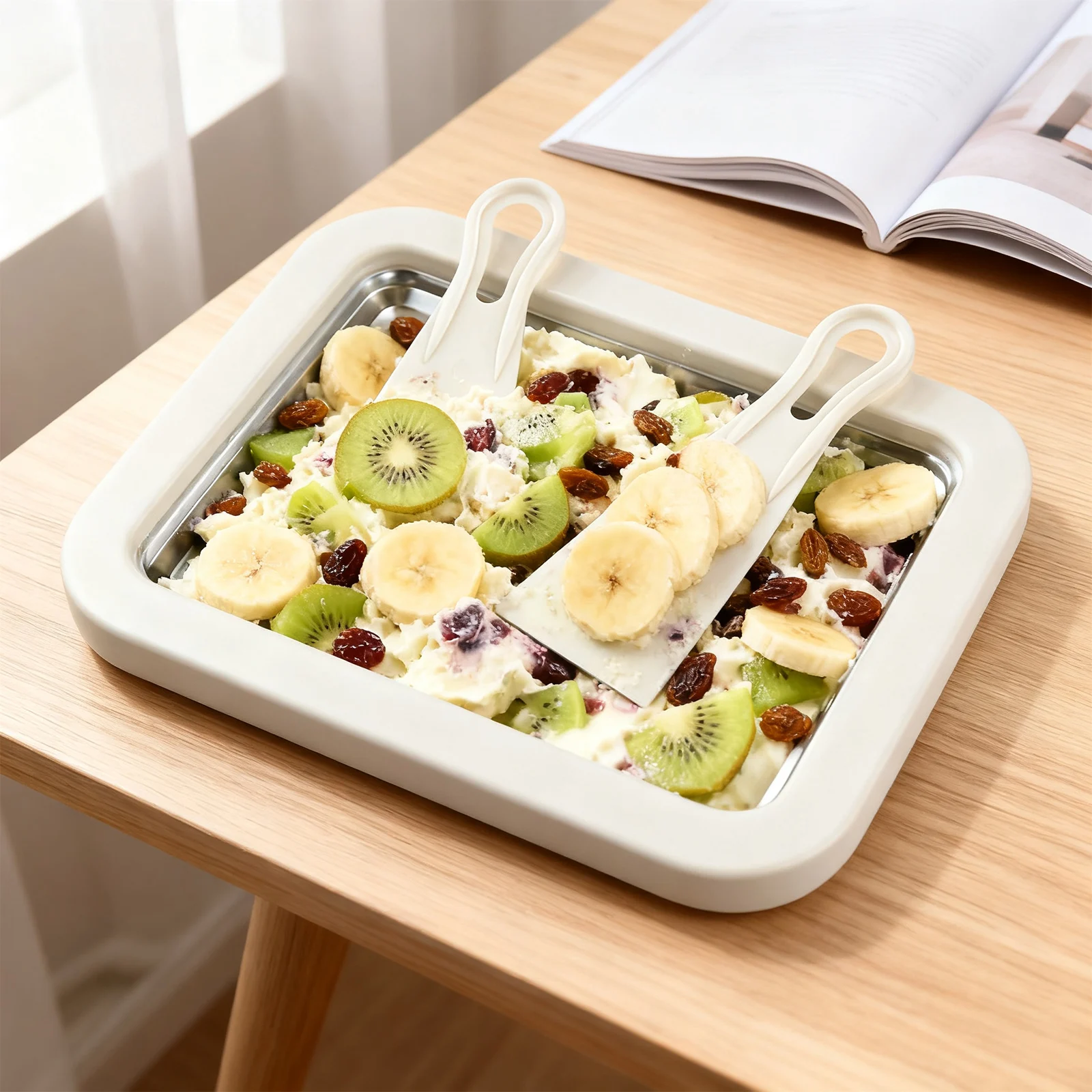 

Аппарат для приготовления мороженого без электричества, для роллов, домашнего йогурта и десертов, холодной сладкой жареной мороженой пищи, замороженного йогурта