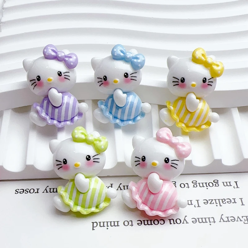 10 Pcs New Cute Mini 29*22mm Resin Little Small Cat Series Flat Back Ornament Jewelry Bows Accessories Free Shipping