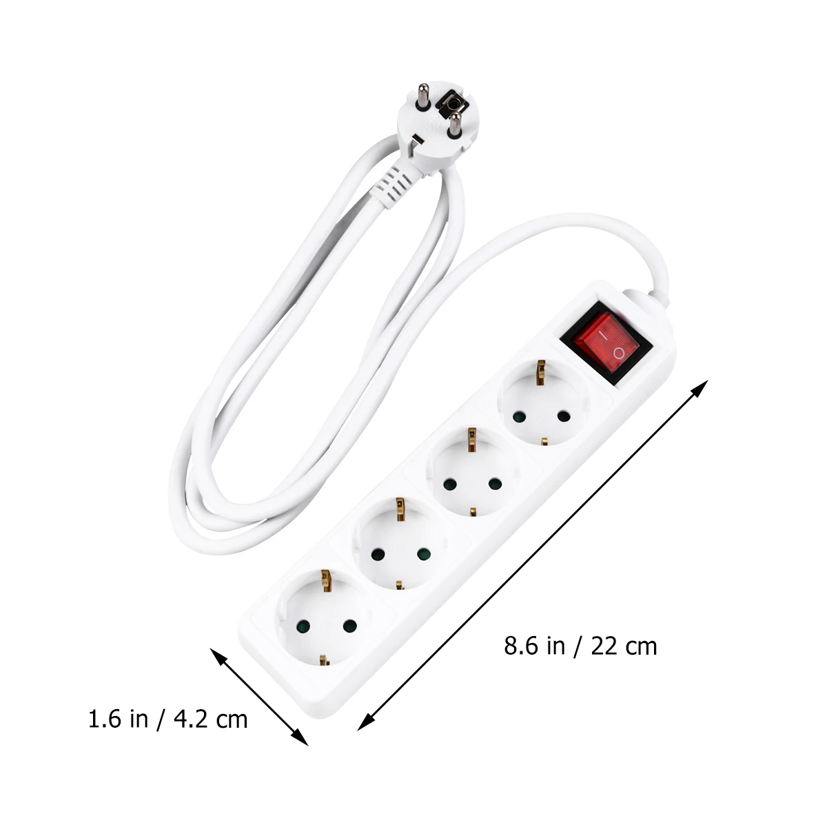 

4 Outlet EU Plug Socket Mains Lead Strip Adapter Extension Cable Durable Multi Office Storage Wall Socket Power