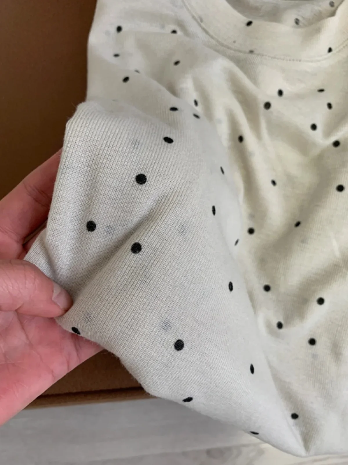 Coreano sle redondo ne polka dot longo sve camiseta feminina primavera design fino único pequeno na moda topo comute casual