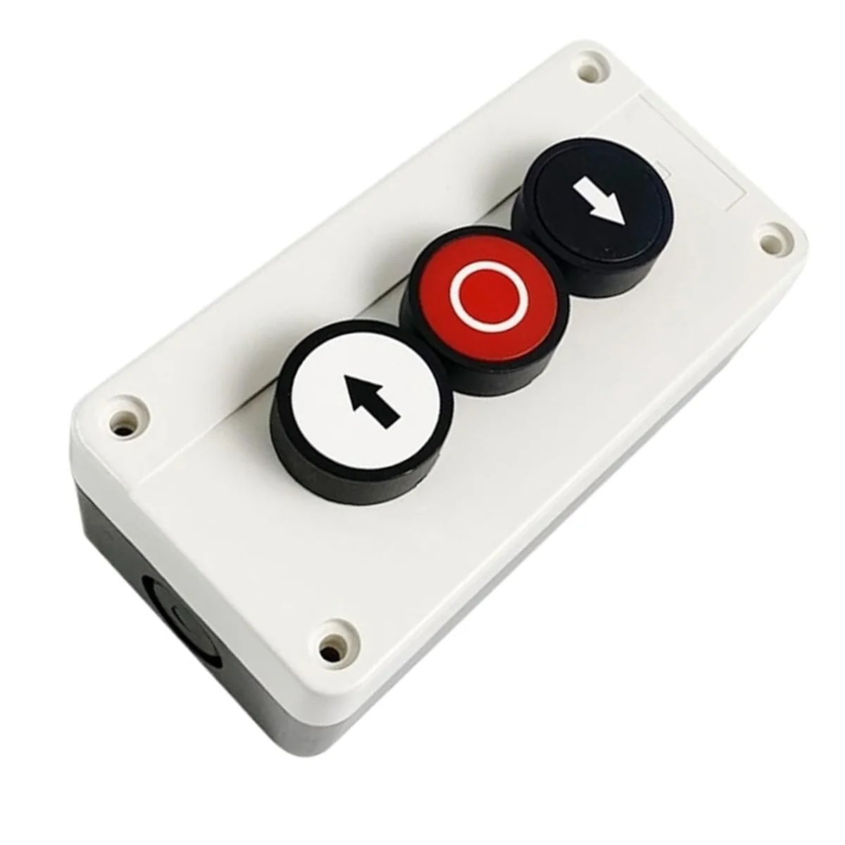 ABZV-Caja de interruptor de botón pulsador de tres orificios impermeable 2NO 1NC, estación de control eléctrico de parada izquierda-derecha
