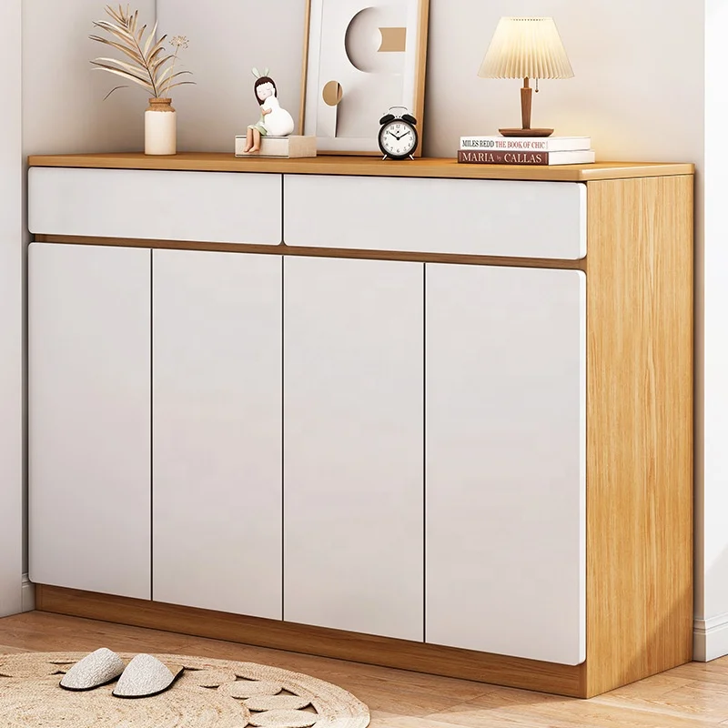 Shoe cabinet family doorway walnut color modern contracted porch ark stores content rack Multilevel locker shoe storage