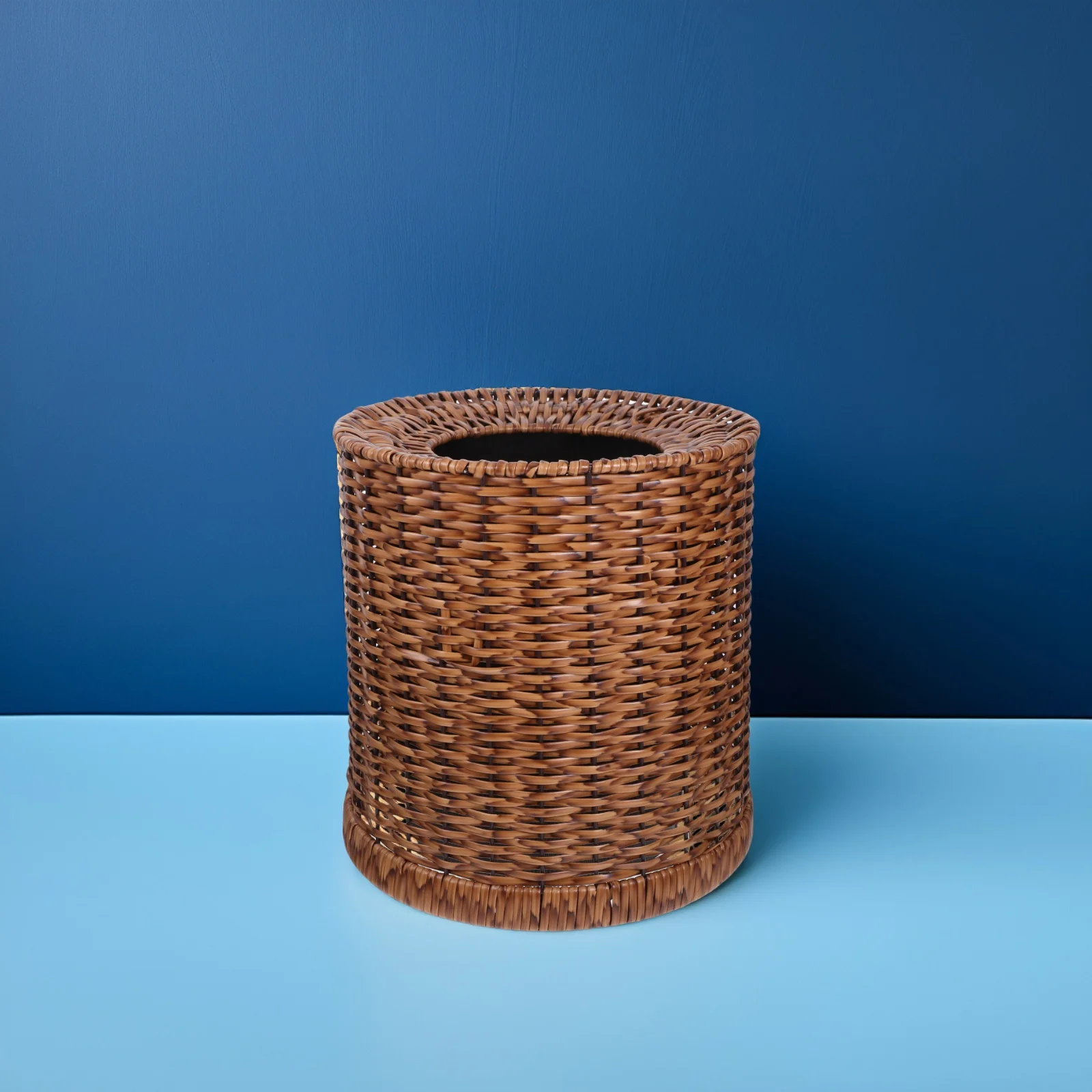 

1pcs Rattan-like Trash Can Garbage Bin Large Capacity Waste Baskets Home Office Decor Vintage Style Bathroom Bedroom Kitchen