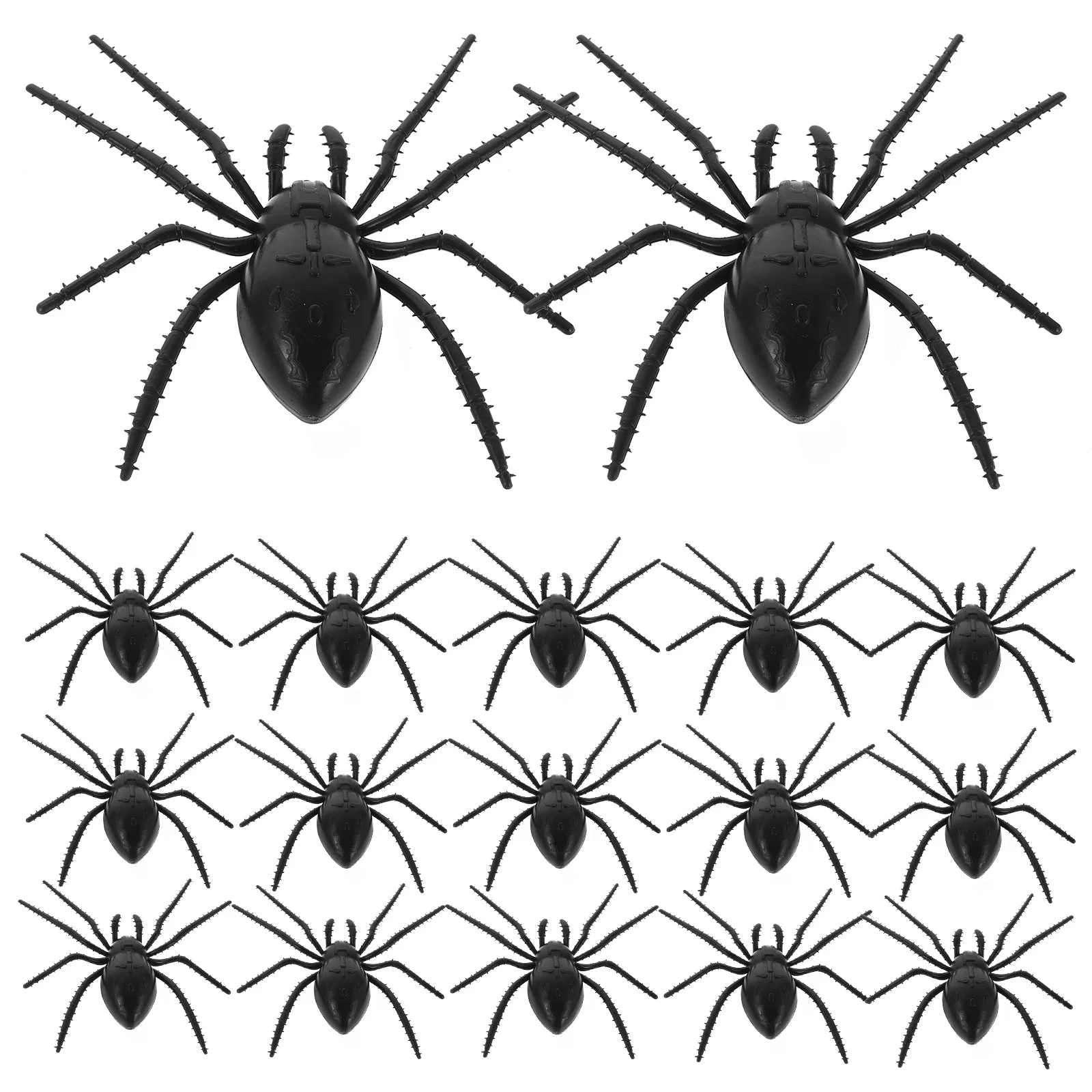 20 pezzi di decorazione ragno grandi ragni in plastica decorazioni realistiche decorano il nero