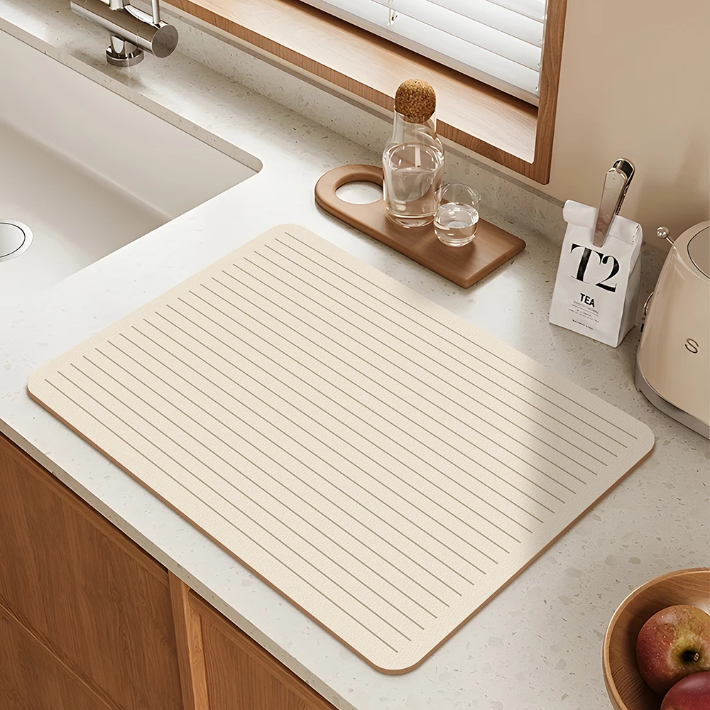 Super Absorbent Line Dish Drying Heat Resistant Coffee Non-Slip Diatomaceous Kitchen