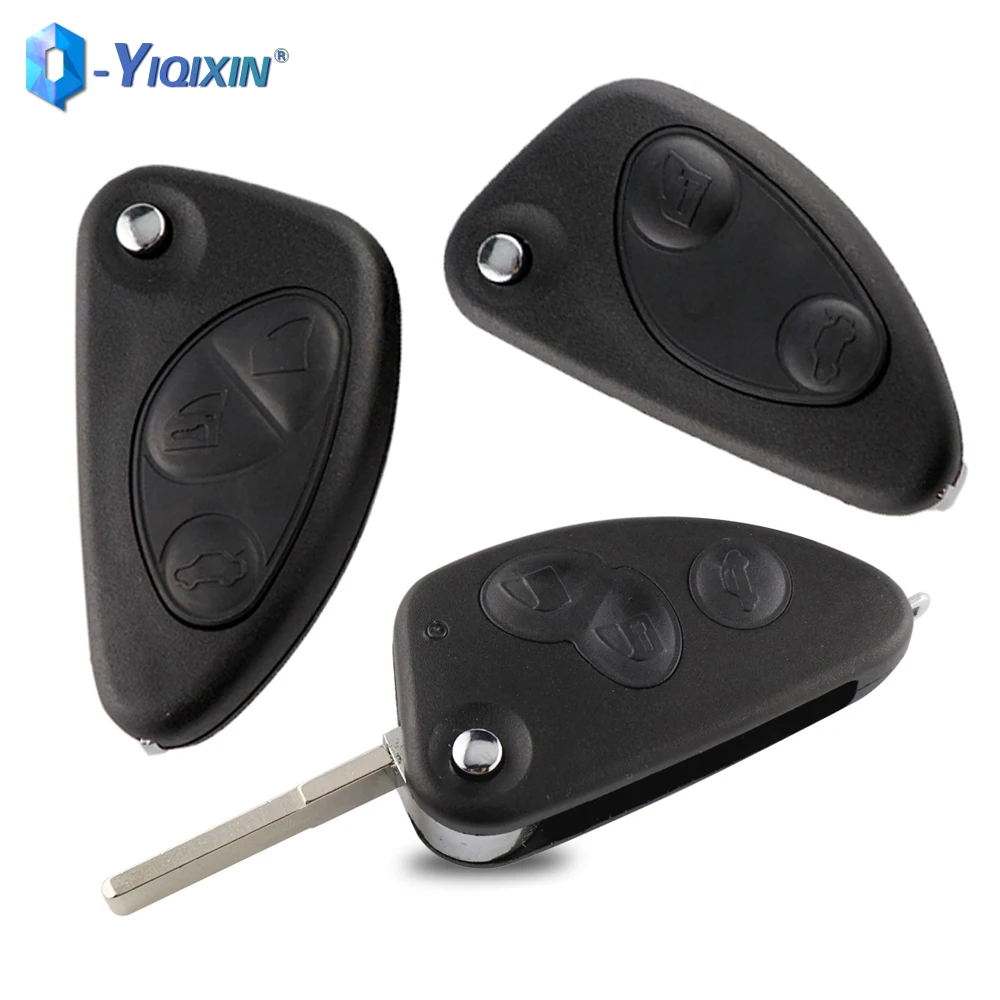 YIQIXIN Car Key Shell For Alfa Romeo 147 156 166 GT 159 Flip Remote Car Key 2 3 Button Folding Shell SIP22 Uncut Blade Fob Cover