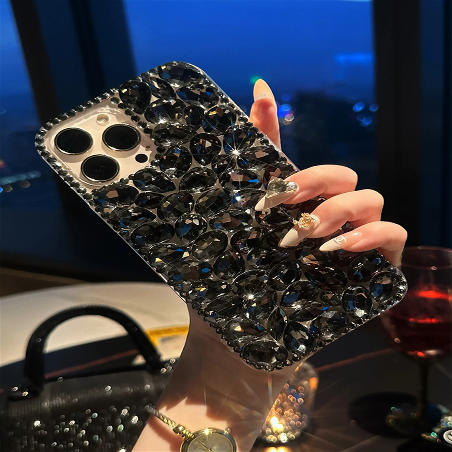 Luxury Glitter Diamond Rhinestone Bling Phone Case, Cover for Samsung S23, S22, S26, S25, S24 Plus, Ultra Fe, Note 20, Note 10