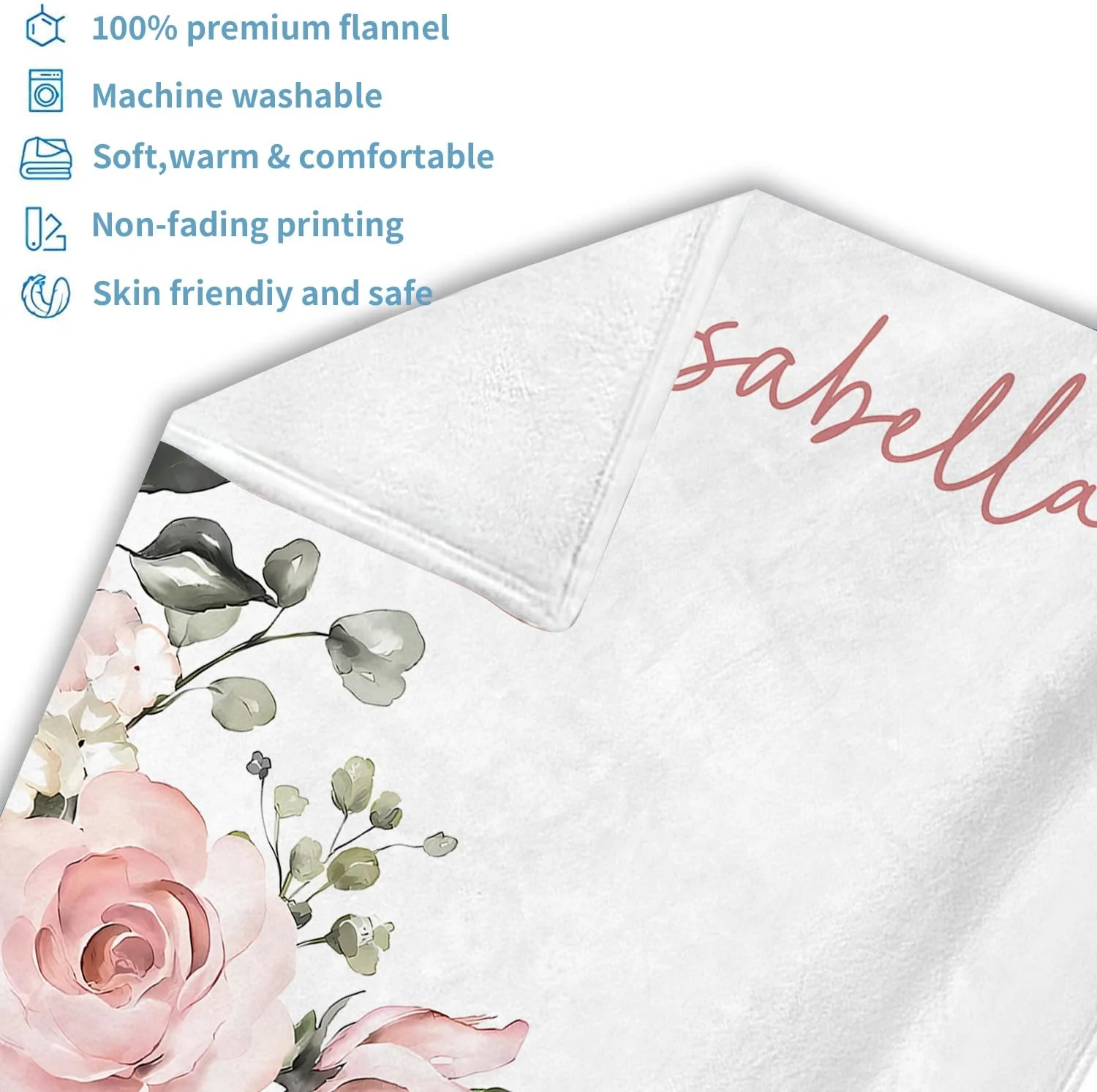 VIKAMA Personalised Baby Monthly Milestone Photography Blanket Baby Monthly Blanket The Perfect Newborn Gift