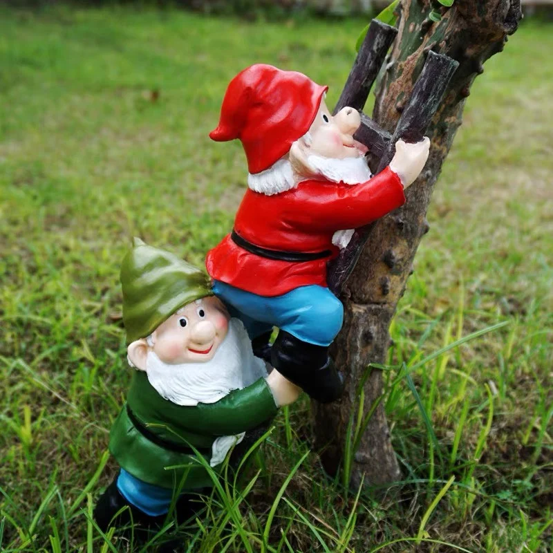 

Cisas Decorative Gnomes Resin Fairy Garden Outdoor Potted Lacape American Sle Rural Small Figures Home Decor Acco...