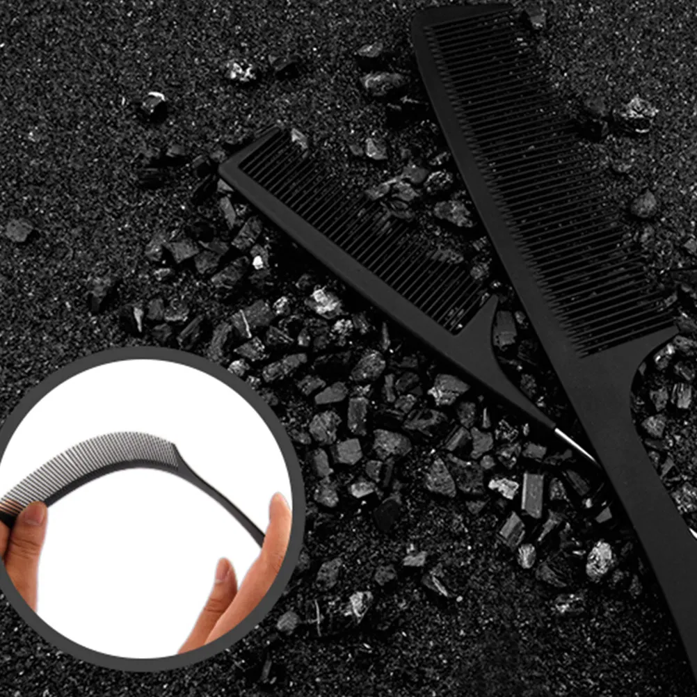 3Pcs Carbon Fiber Hairdressing Comb Two-End Hair Comb Mini Portable Travel Barber Salon Styling Tools Accessories