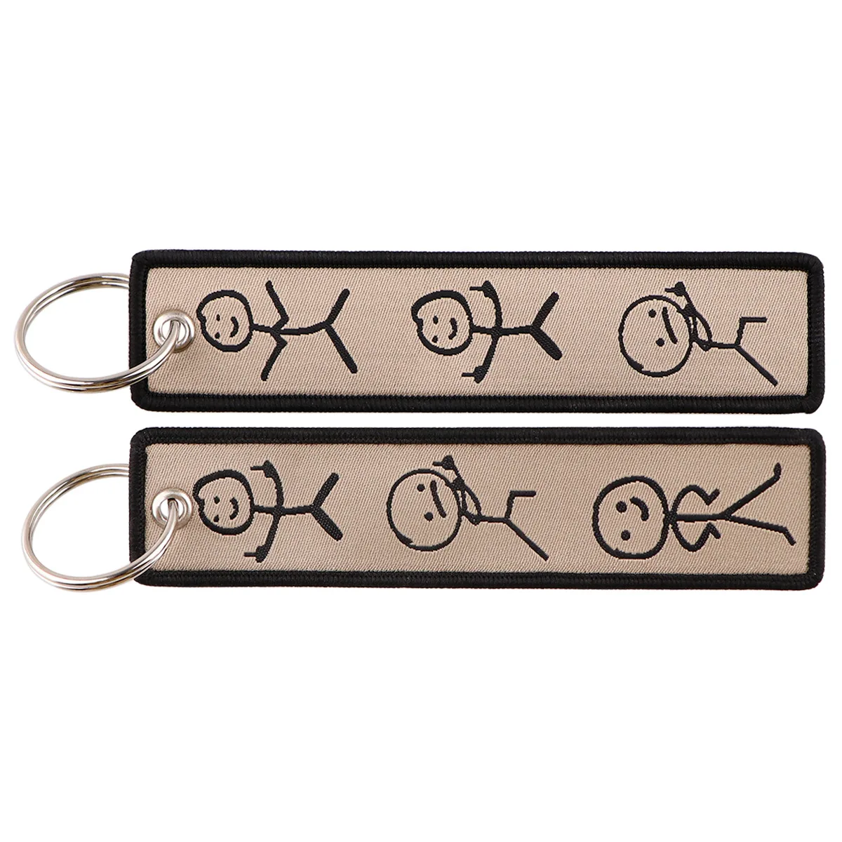 Matchstick Man Weaving Mark Keychain Couple Pendant Bag Personalized Embroidery Jewelry Student ID Fabric Keychain decorations