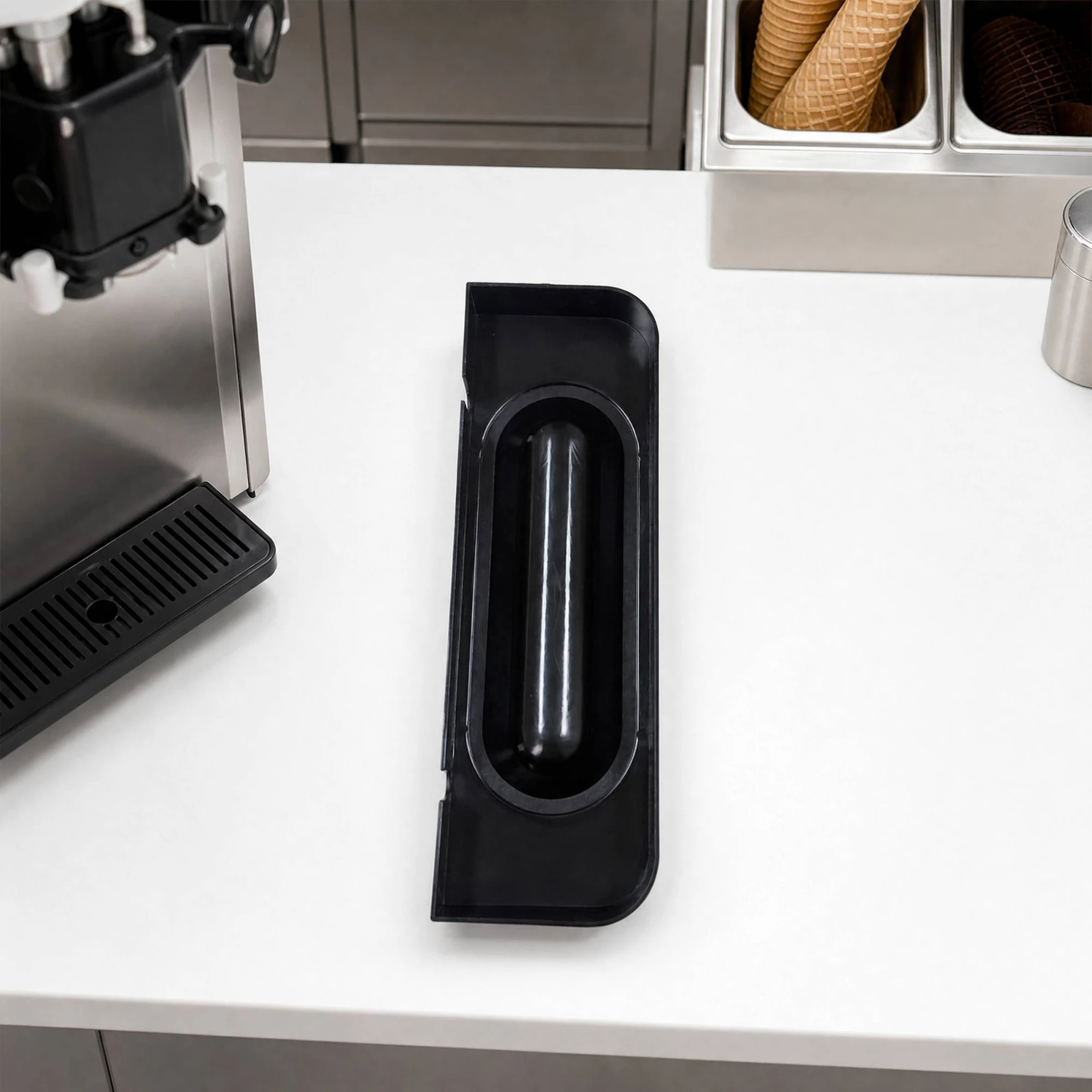 Soft-Serve Ice Cream Machine Water Collection Box Black Soft Serve Ice Cream Machine Drip-Catcher Tray for Dessert Shop Owners