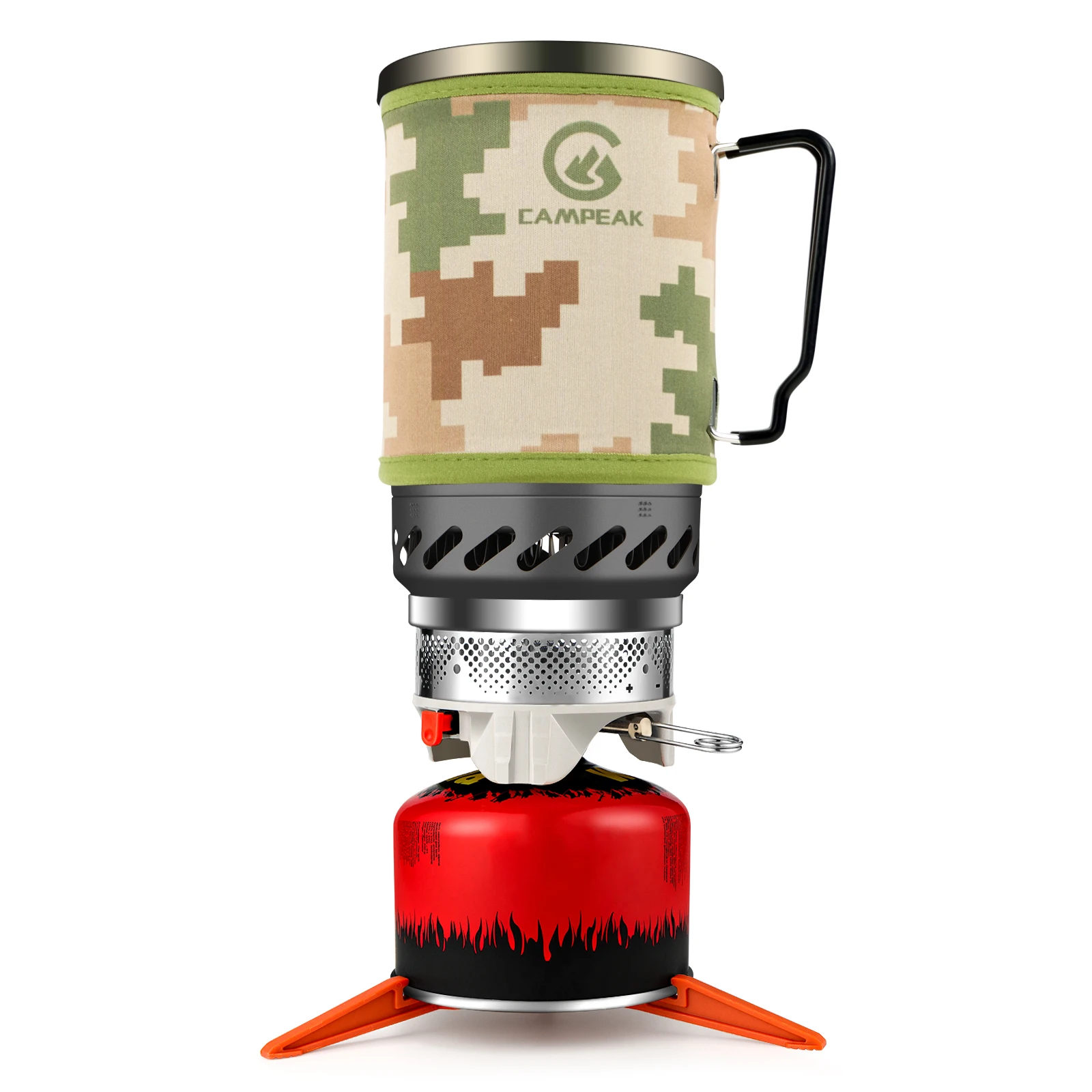 1400ML Cooking System Outdoor Hiking Camping Stove Heat Exchanger Pot Propane Gas Burners