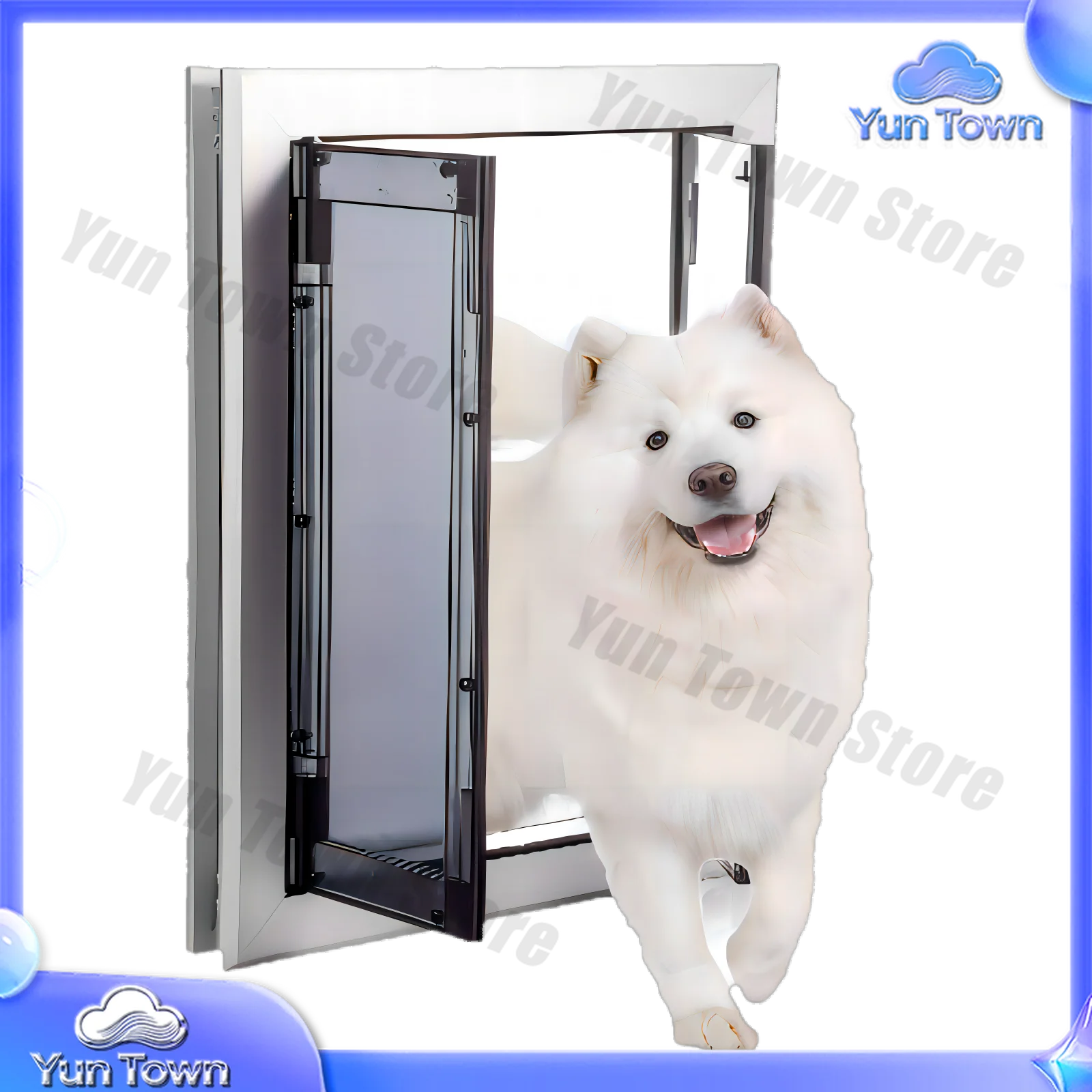 Pet Products of Large Aluminum Weather Proof Pet Doors With 2 Slide-in Panels for Dog Outdoor, Dog Doors With Beautiful