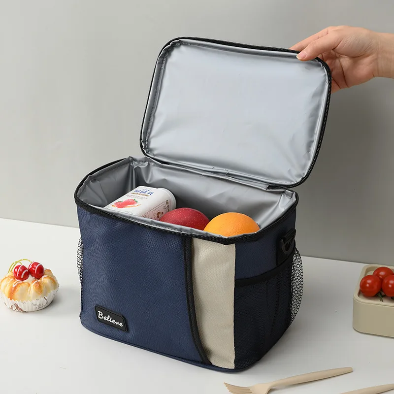 Dopamine single-shoulder insulated bento bag, hand-held picnic lunch box bag, multi-functional crossbody bag for preservation