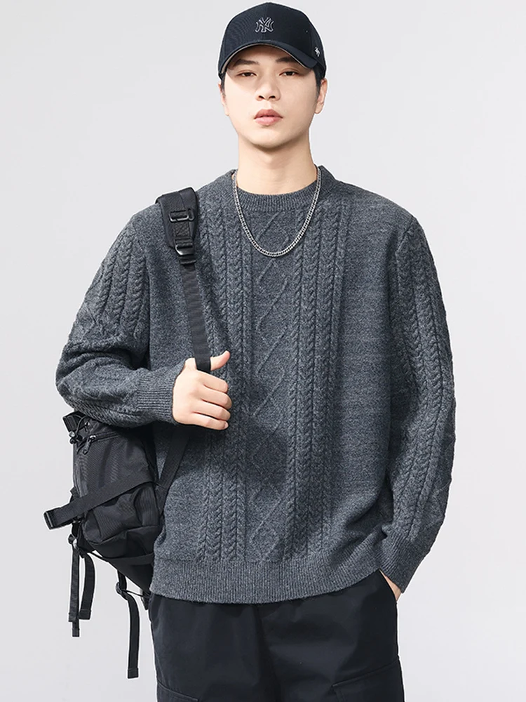 

Мужской свитер Bla Armada 2025: Новинка зимы, повседневный, вязаный, с круглым вырезом, крупной вязки, праздничный, длинный рукав