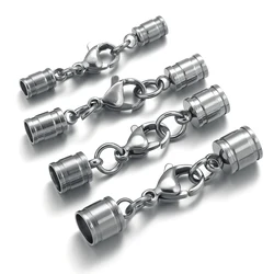 5pcs Stainless Steel Leather Cord Lobster Clasp Bracelet Necklace Connector for DIY Craft Parts Jewellery Making Supplies