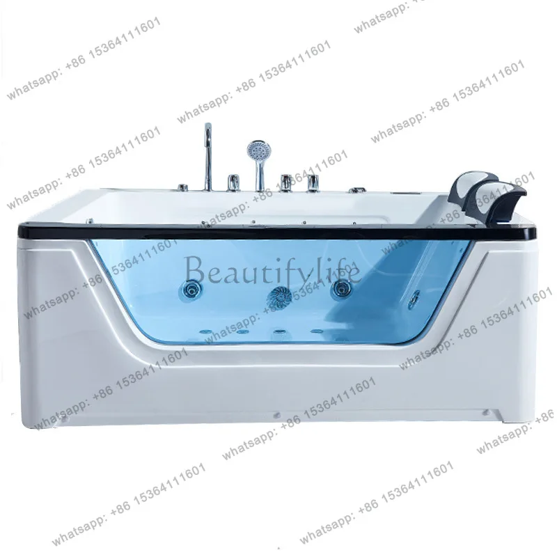 

Great waterfall surfing jacuzzi acrylic small apartment, household constant temperature freestanding bathtub