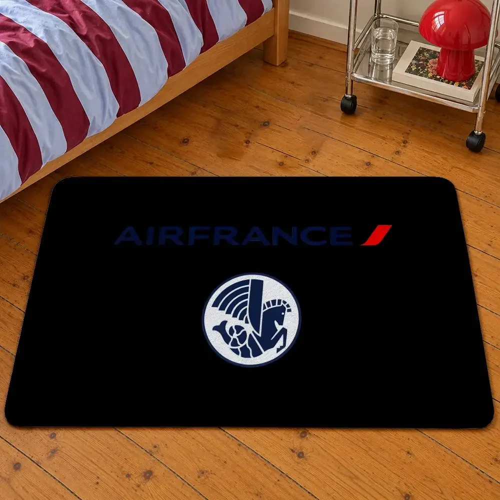 Airline Air France Paris Winged Seahorse Floor Mat Soft Flannel Entrance Doormat Non-Slip Washable Rug For Bedroom Home Decor