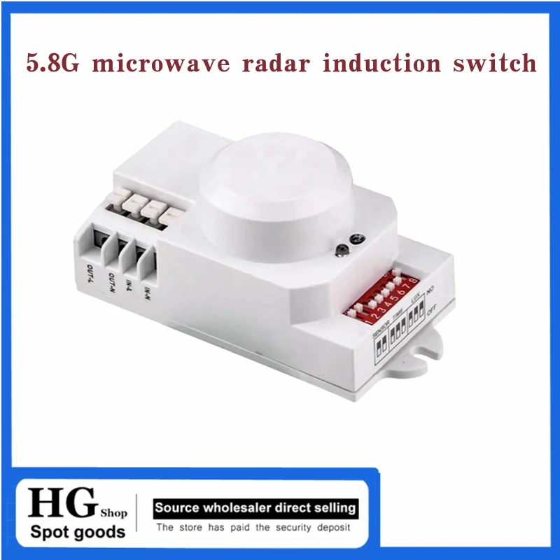 5.8G Microwave Radar Sensor Switch Fully Automatic Induction Microwave Detector Radar Switch AC85-250V TDL-1918